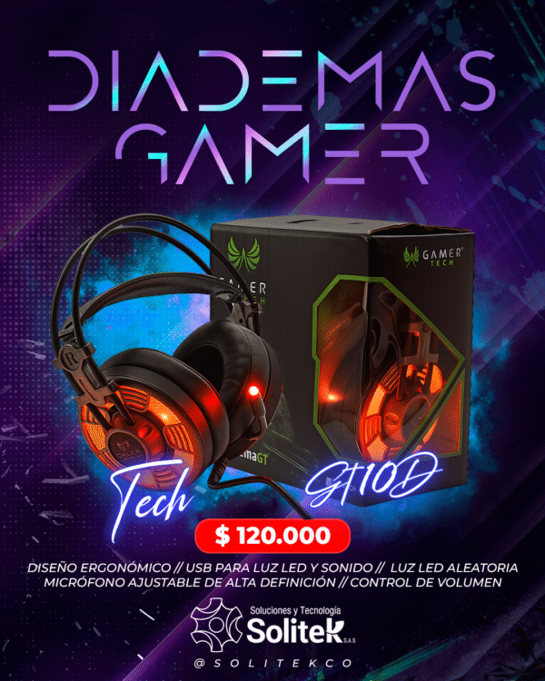DIADEMA GAMER TECH GT10D